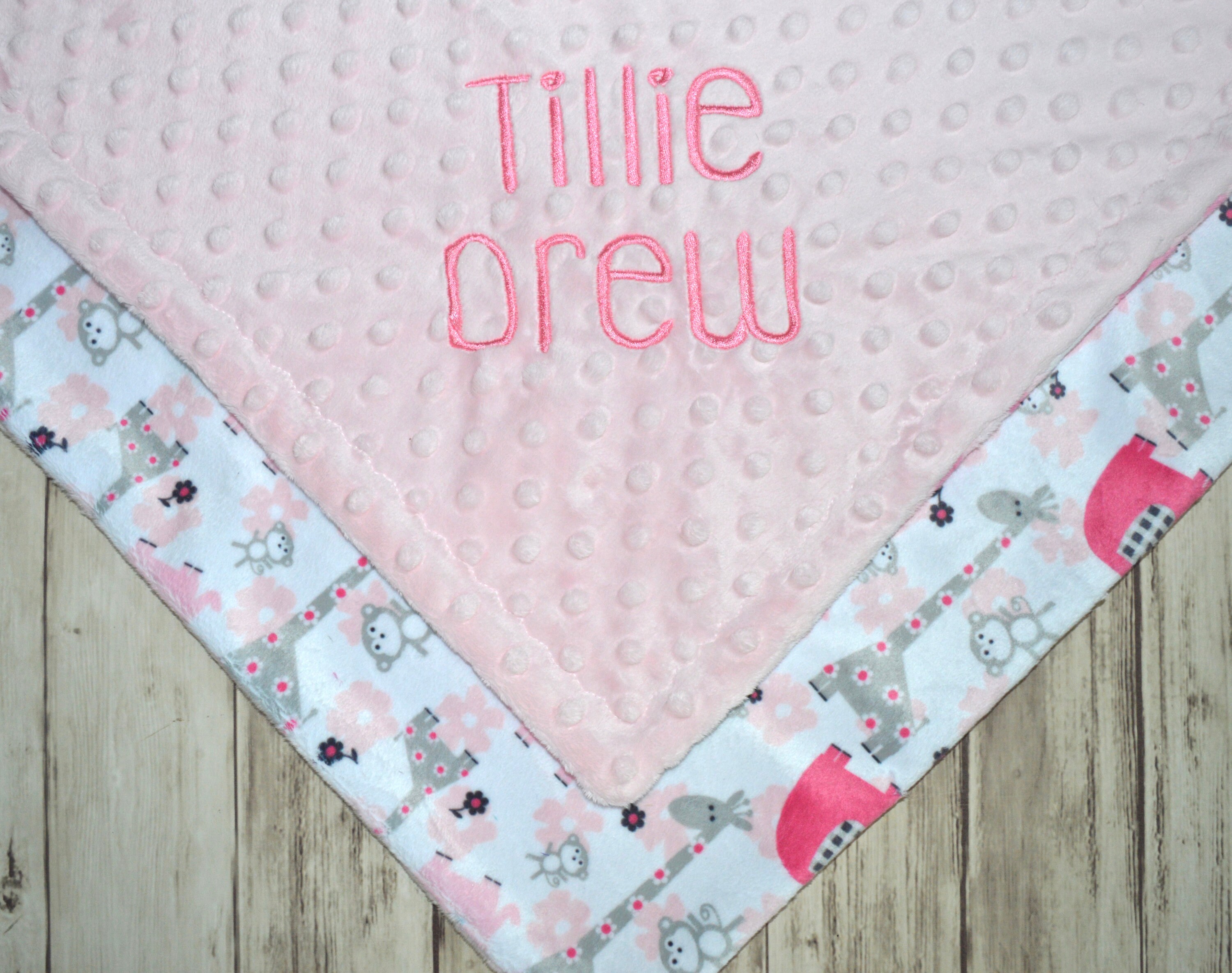 Personalized Minky Lovey Mini Baby Blanket 18 inch Woobie Etsy