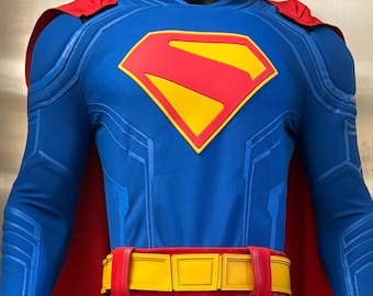 Superhjälte 2025 Kostym Röd Blå Klassisk Herr Cosplay Dräkt