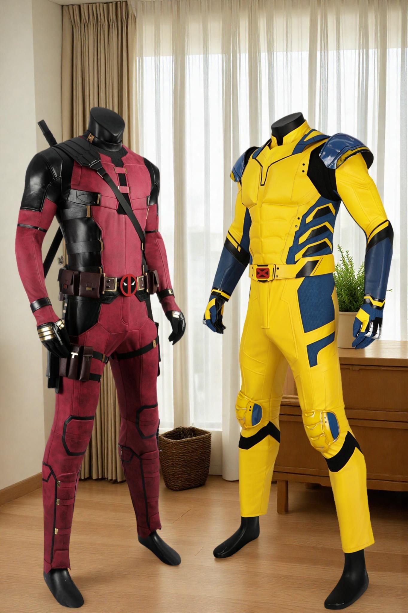 スーパーヒーロー ウェイド・ウィルソン 赤とローガン 黄色スーツ