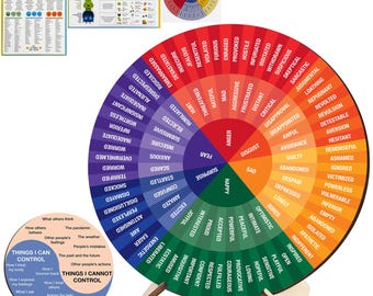 Wooden Feelings Wheel & Control Circle – hulpmiddel voor emotionele regulatie, decor voor therapieklastherapie