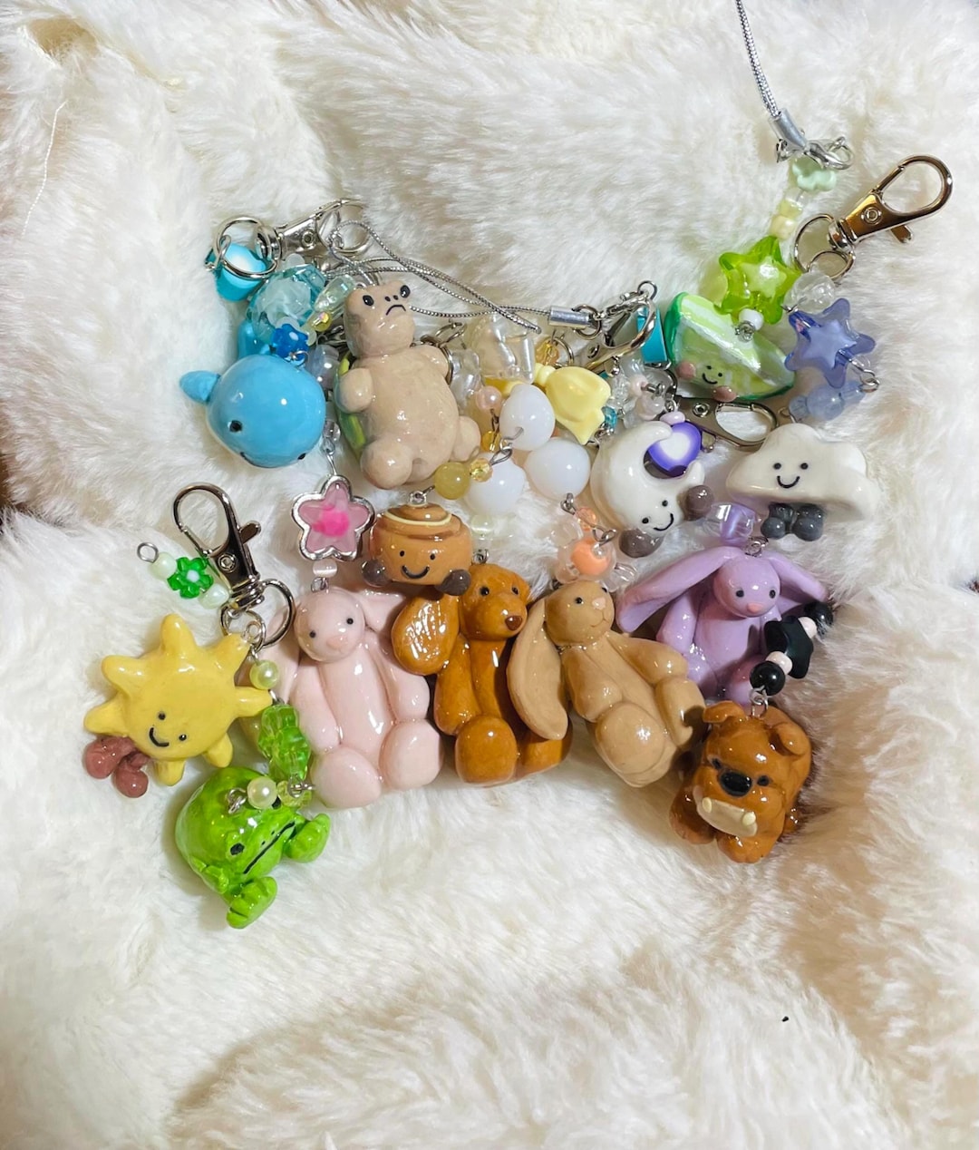 Jellycat Inspired Beaded Phone and Bag Charm / Keychain - Handmade ...