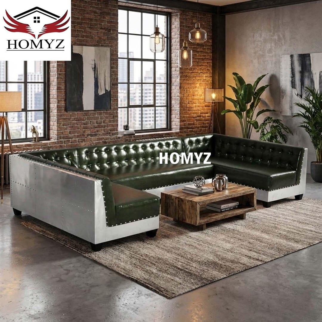 Modern Aluminum Outdoor Sectional Sofa Set With Coffee Table Leather ...