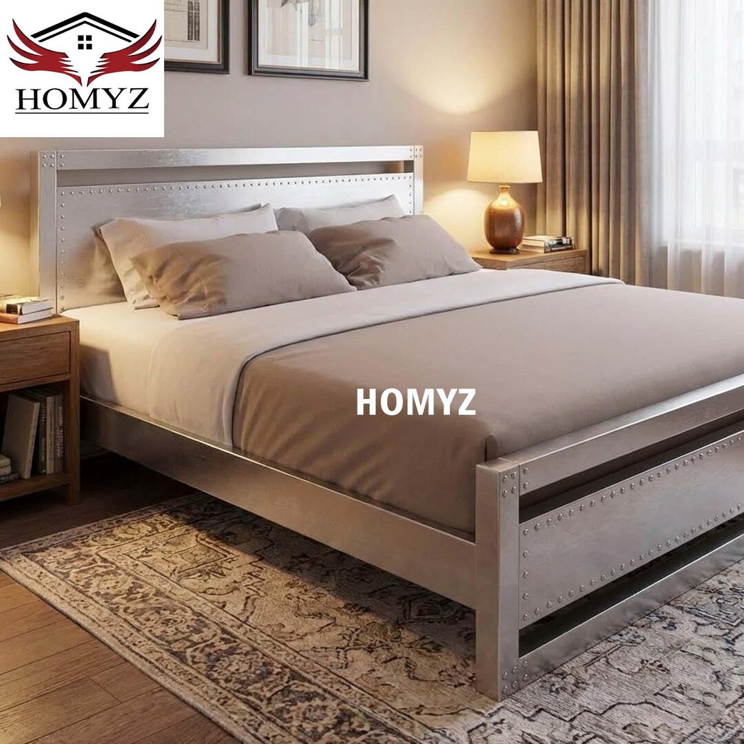 Aircraft Aluminum Aviator Bed Frame Industrial New York Storage Double ...