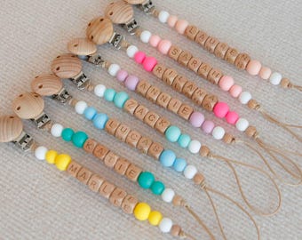 personalized dummy clip, custom baby pacifier clip for newborn, baby girl pacifier clip, personalised dummy clips girls, name dummy clip