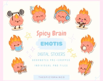 ADHD Kawaii Sticker Sheet/ Neurodivergent Planner Stickers (PNG & PDF) Goodnotes