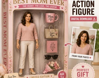 Custom Mom Dad Action Figure from Photo, Personalized Toy Box, Doll Portrait Gift For Parents, Digital Download