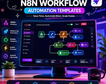 4000+ N8N Workflow Automation Templates Bundle - Save Time Automate Business Instant Download 2026