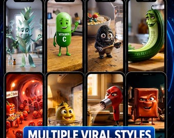 500+ Viral AI Talking Objects Reels | Faceless TikTok Instagram Content PLR MRR | Instant Download