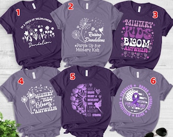 Purple Up For The Military Child T-Shirt, Month of Military Child Shirt, Army Soldier Kids Gift, Boots US Flag, Purple USA Flag Shirt NGO402