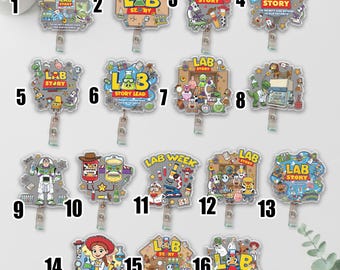 Lab Story Lab Week 2026 Badge Reel, Medical Laboratory Professional Gift, Retractable ID Holder for Lab Techs, Fun Lab Accessory NHOG04