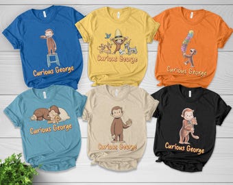 Curious George Group Shirt, Family Matching Tee, Family Birthday Matching Shirt, Curious George Birthday Shirt, Birthday Matching Tee NHOP02