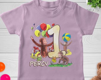 Curious George Birthday Shirt, Family Birthday Matching Shirt, Curious George Birthday Party Shirt, Custom Birthday Matching NHPZ12