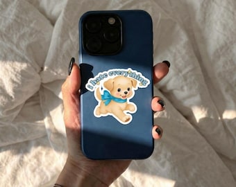 Funny Puppy Sticker, Sarcastic Dog Vinyl Decal, Vintage Style