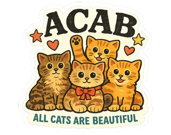 All Cats Are Sticker, Retro Kitten Vinyl Decal
