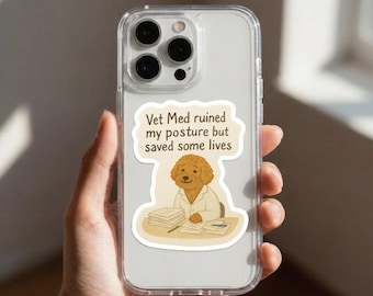 Funny Vet Med Dog Sticker – Overworked Vet Tech Humor