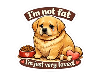 Golden Retriever Sticker, Chubby Dog Vinyl Decal, Funny Pet Lover Gift