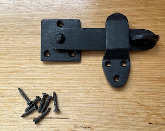 Hand-Forged Wrought Iron Privacy Latch finished in beeswax