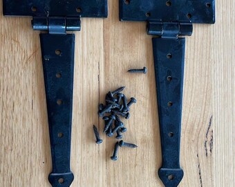 Blacksmith made Barn Door T hinge finished in beeswax