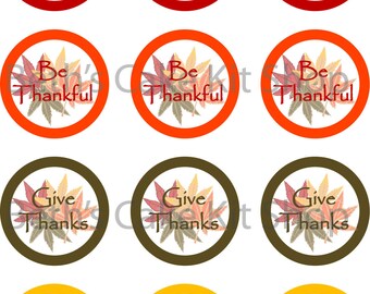 Thanksgiving Cupcake Toppers Printable Instant Download