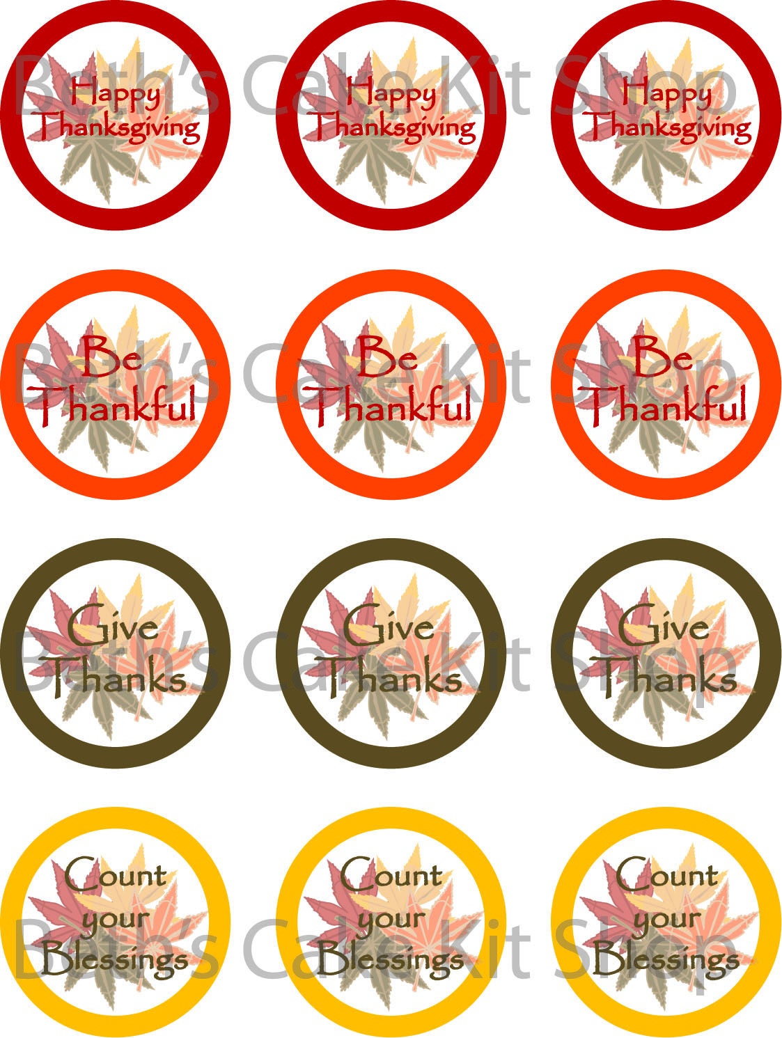 Thanksgiving Cupcake Toppers Printable Instant Download - Etsy