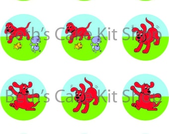 Clifford Printable Digital Download Cupcake Toppers