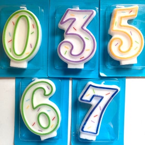 Colorful Number Birthday Party Candles 0 3 5 6 7
