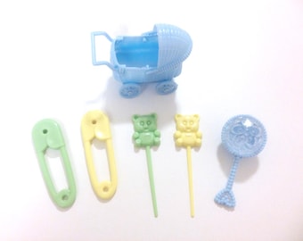 Blue Boy Baby Carriage Cake Topper Baby Shower Gender Reveal Party