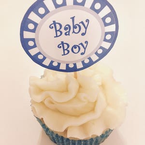 Boy Baby Shower Cupcake Topper DIY Printable Download