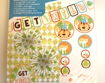 Animal Get Wild Zoo Birthday Party Decoration Kit Set