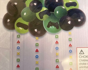 Video Gamer Birthday Party Balloon Decoration Set Green Black