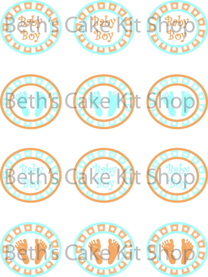 Boy Baby Shower Cupcake Topper DIY Printable Download - Etsy