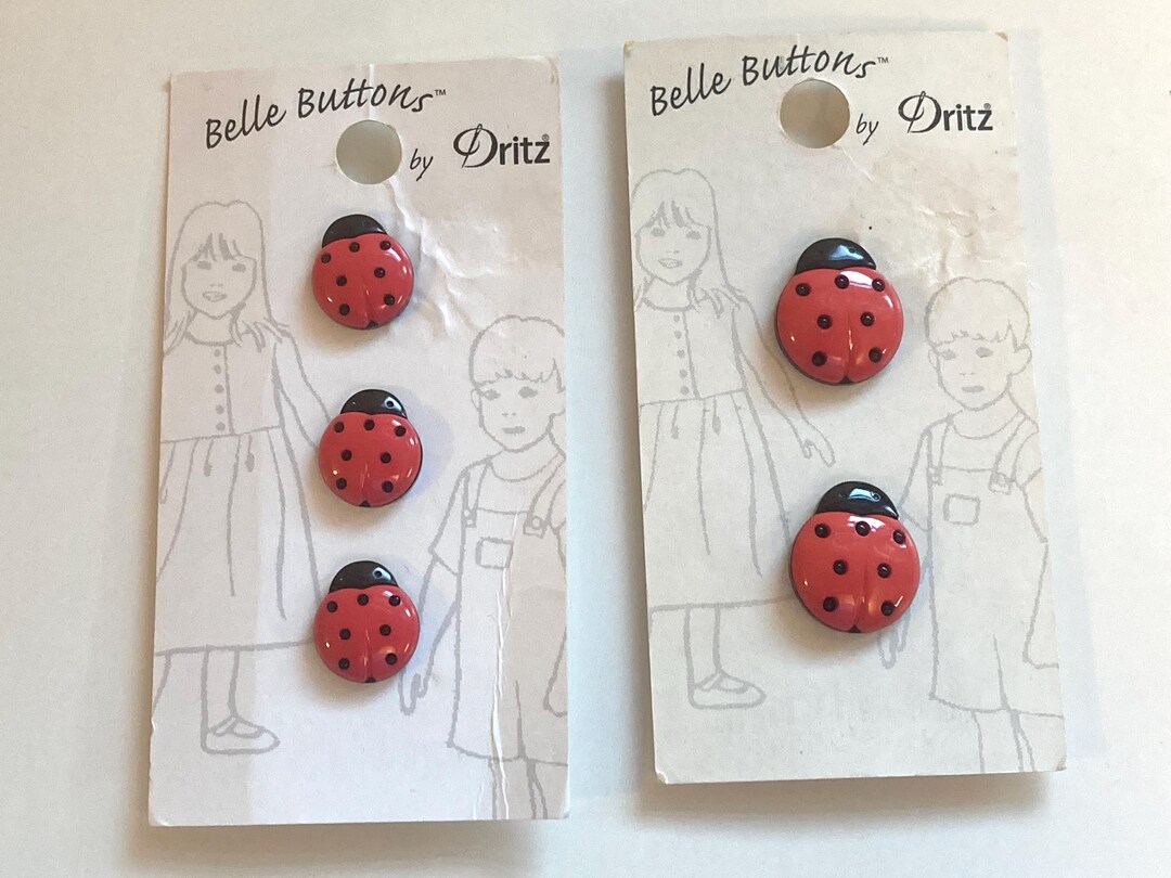Ladybug Buttons Belle Buttons by Dritz 5/8 Inch and 1/2 Inch - Etsy