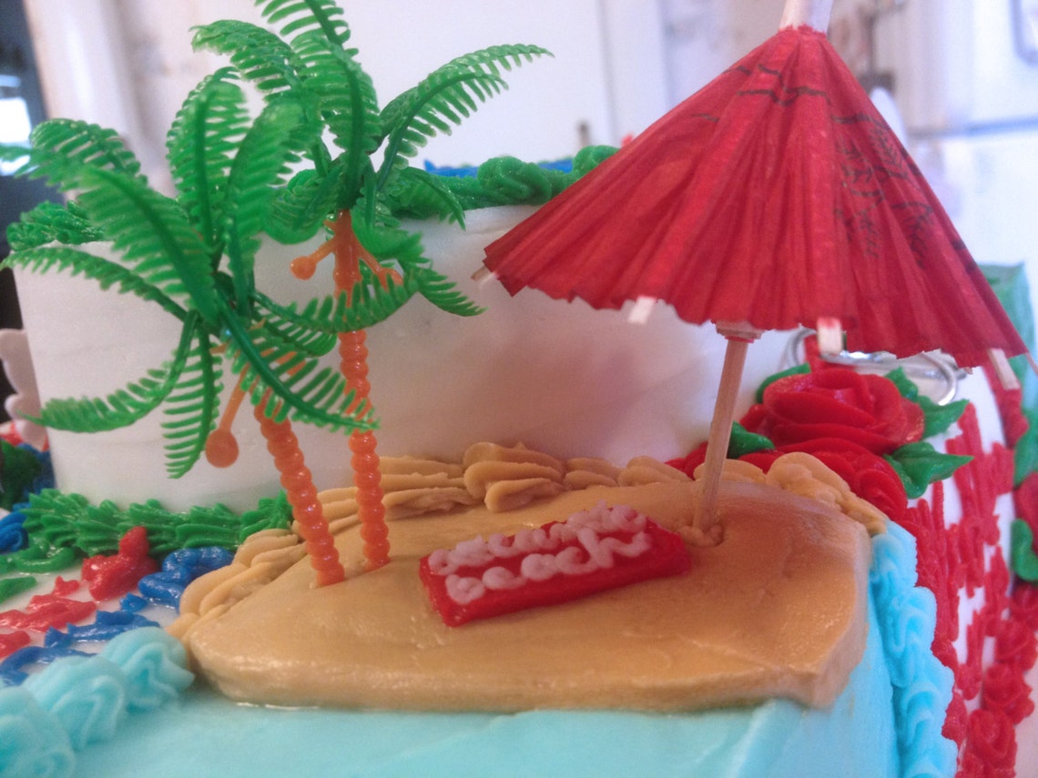 Palm Trees Cake Picks Palm Tree Cake Toppers Palm Tree Cake Etsy