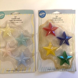 Vintage Stars Star Birthday Candle Cake Topper Baby Pastel Bright Colors