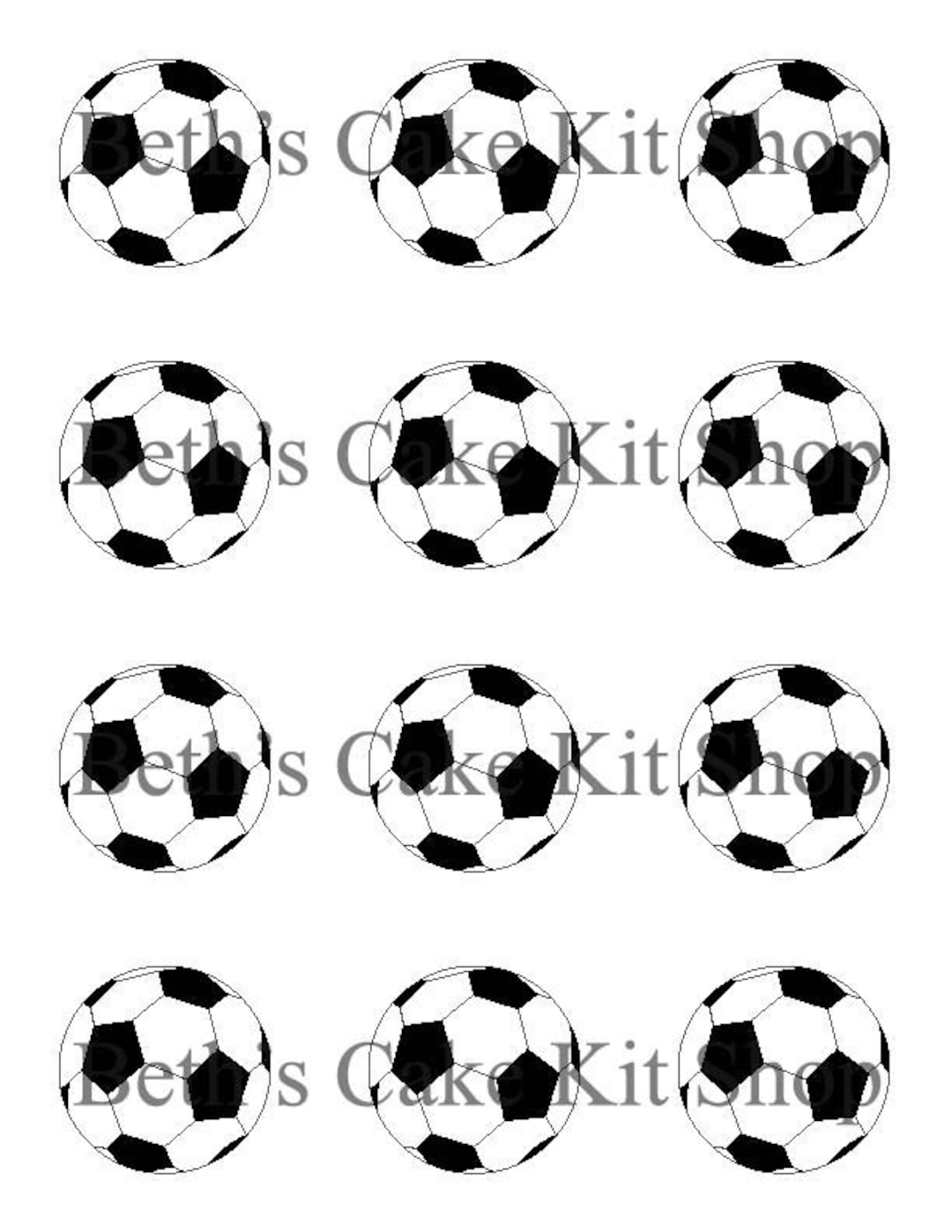 Soccer Ball Cupcake Toppers DIY Printable Download Etsy
