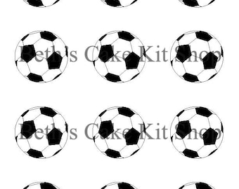 Soccer Ball Cupcake Toppers DIY Printable Download