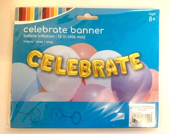 Gold Celebrate Balloons 16 inch Graduation Anniversary Birthday New Baby Reveal Party Baby Shower