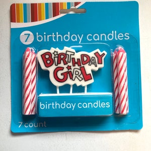 Birthday Girl Party Candle Cake Topper Pink