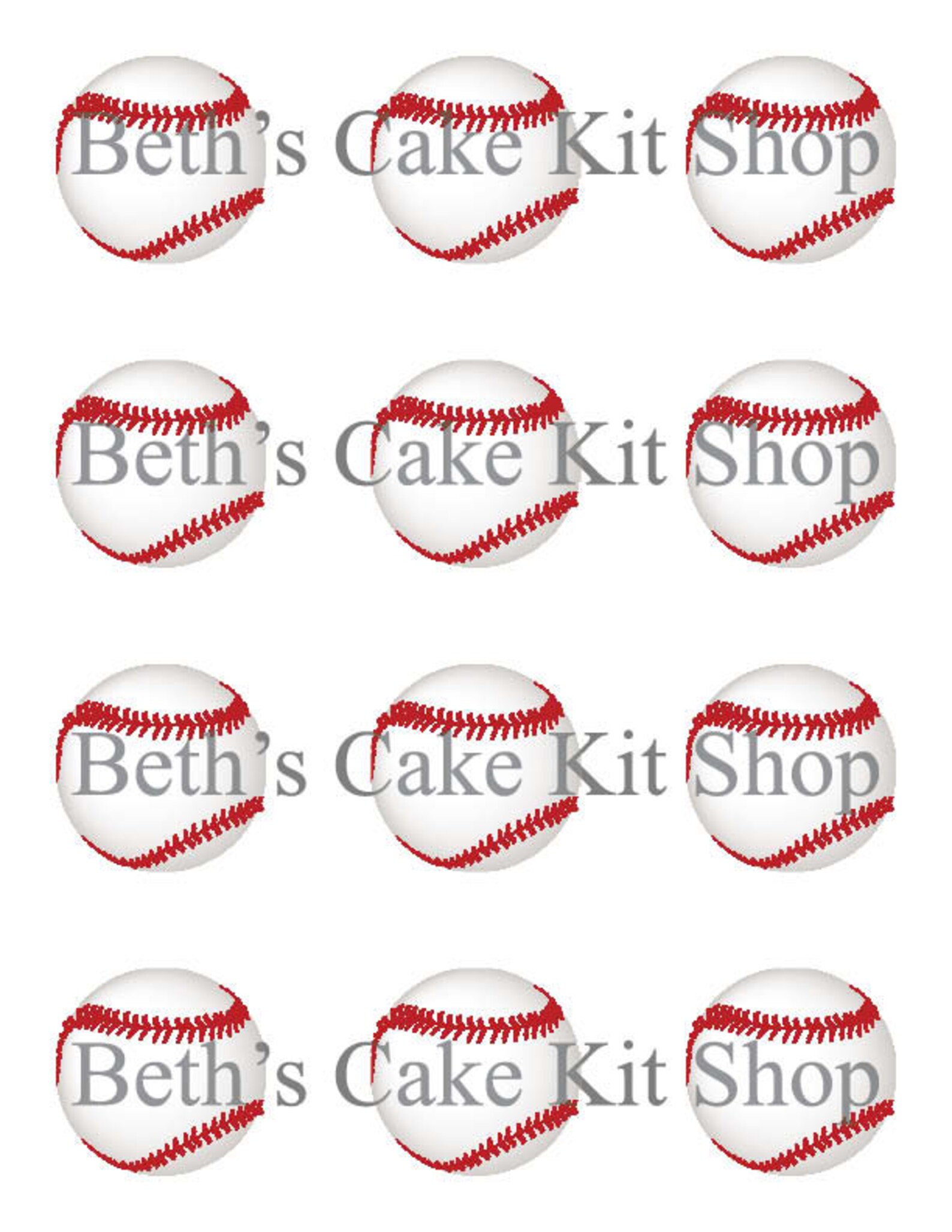 Baseball Cupcake Topper DIY Printable Download - Etsy