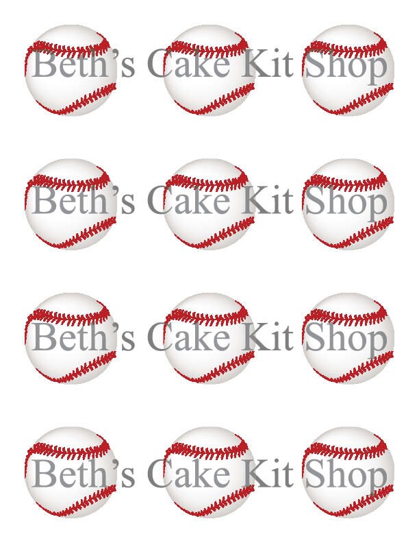 Baseball Cupcake Topper DIY Printable Download Etsy