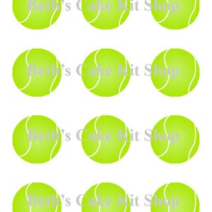 Tennis Ball Cupcake Toppers DIY Printable Download