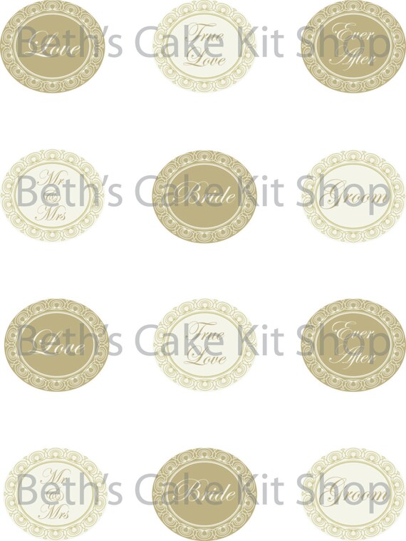 Printable Wedding Cupcake Toppers Download | Etsy