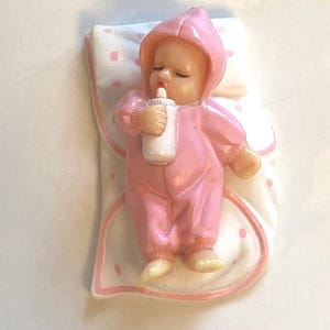 Sleeping Baby Girl Cake Topper Cupcake Toppers Girl Baby Shower Party