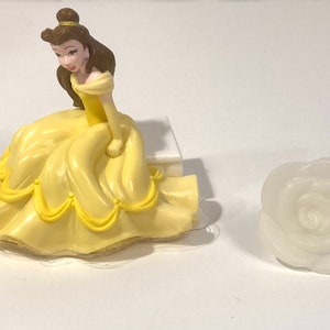 Princess Belle Beauty and the Beast Cake Topper with Rose Ring