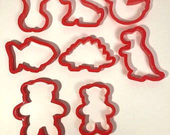 Vintage Animals Cat Dog Bear Duck Fish Bone Dinosaur Cookie Cutter Fondant Cutter