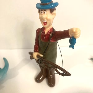 Vintage Tangled Fishing Cake Topper Funny Fisherman’s Birthday Party Theme