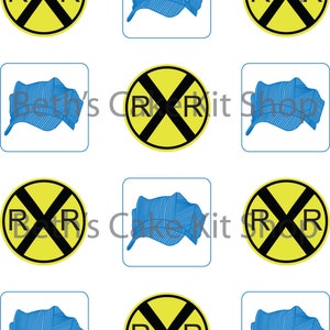 Train Railroad Sign Conductors Hat Cupcake Topper Printable Download