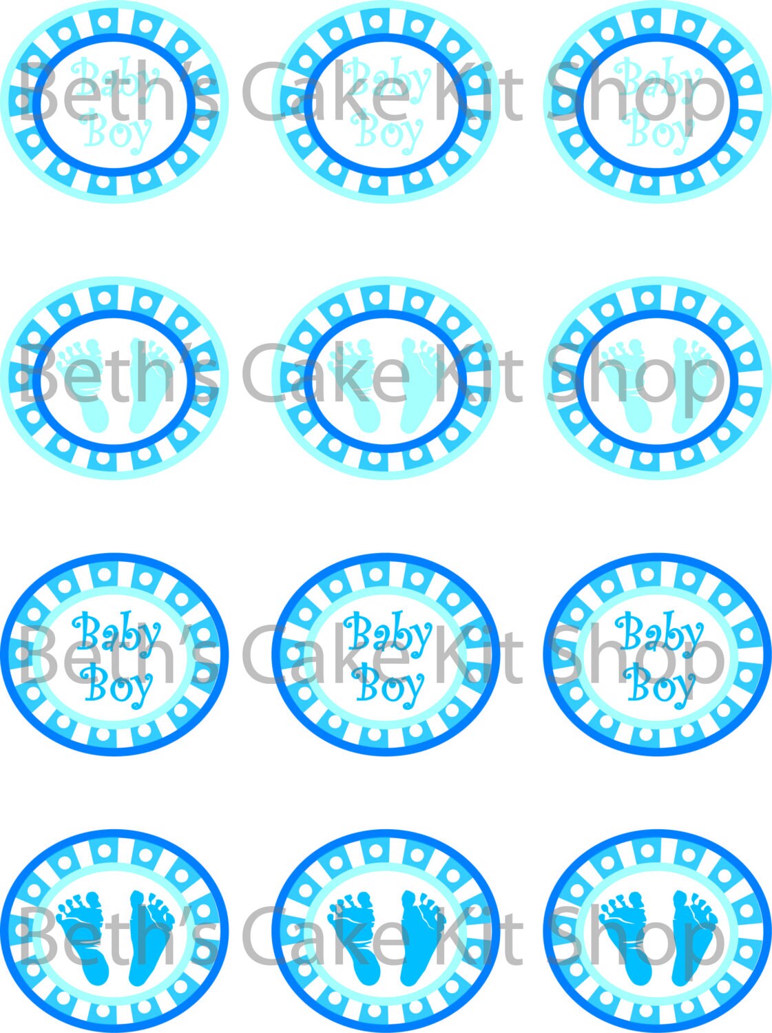 Boy Baby Shower Cupcake Topper DIY Printable Download - Etsy