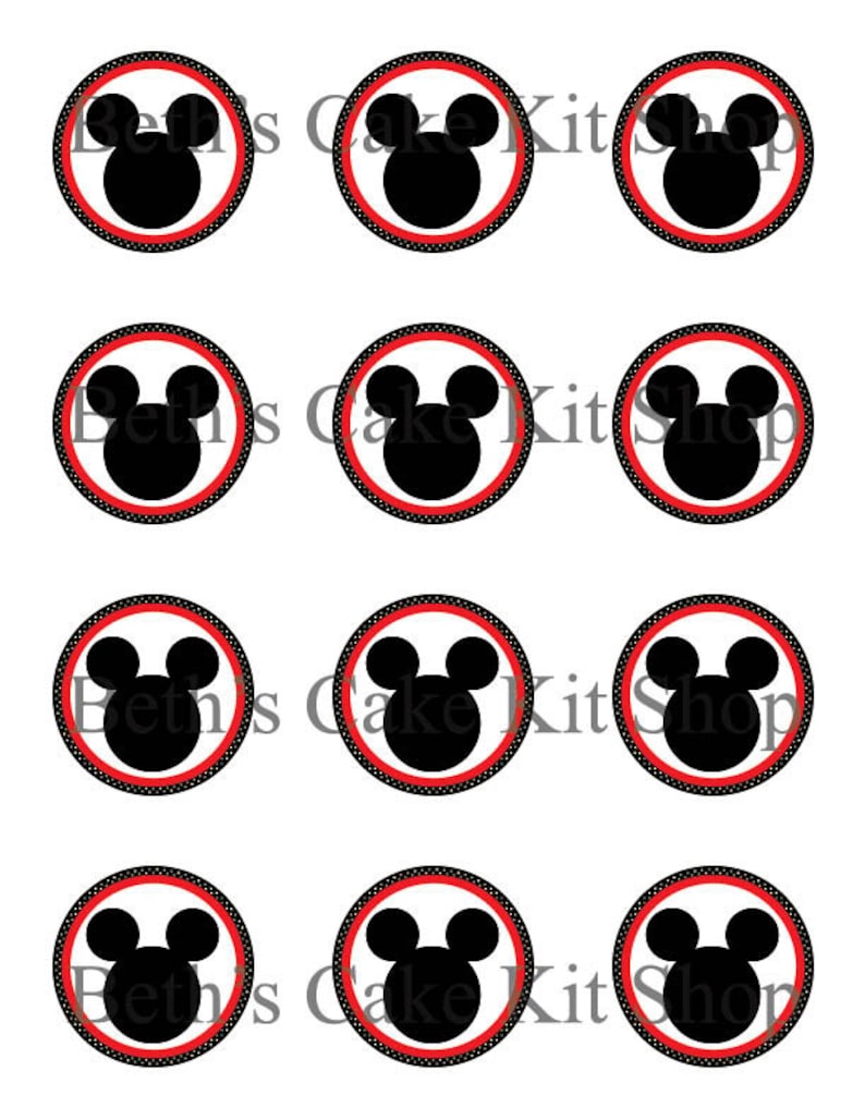Mickey Mouse Cupcake Topper Printable Download - Etsy