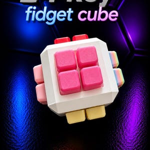 24-Key Clicker Fidget Cube | Mechanical Keyboard Switch Stress Relief Toy